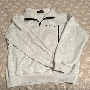 White Fox Boutique Gray Quarter-Zip Sweatshirt